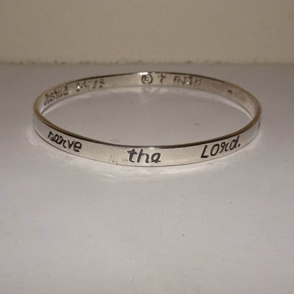 RUSH 925 SS Joshua Proverbs 24:15 Bangle Bracelet - Picture 2 of 5